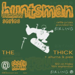 The Thick, Alturna & Pale and a fourth special guest 18th September at Charlie Bowins Skatepark